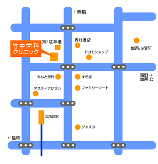 竹中歯科クリニックアクセスマップ